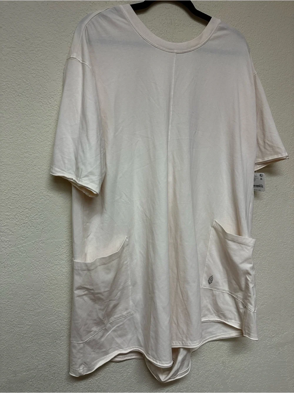 Free People Movement NWT Hot Shot Tee Romper In Bleached Clay Cream L